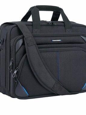 KROSER 17.3” Laptop Briefcase Travel Messenger Bag Black TSA Friendly NWT